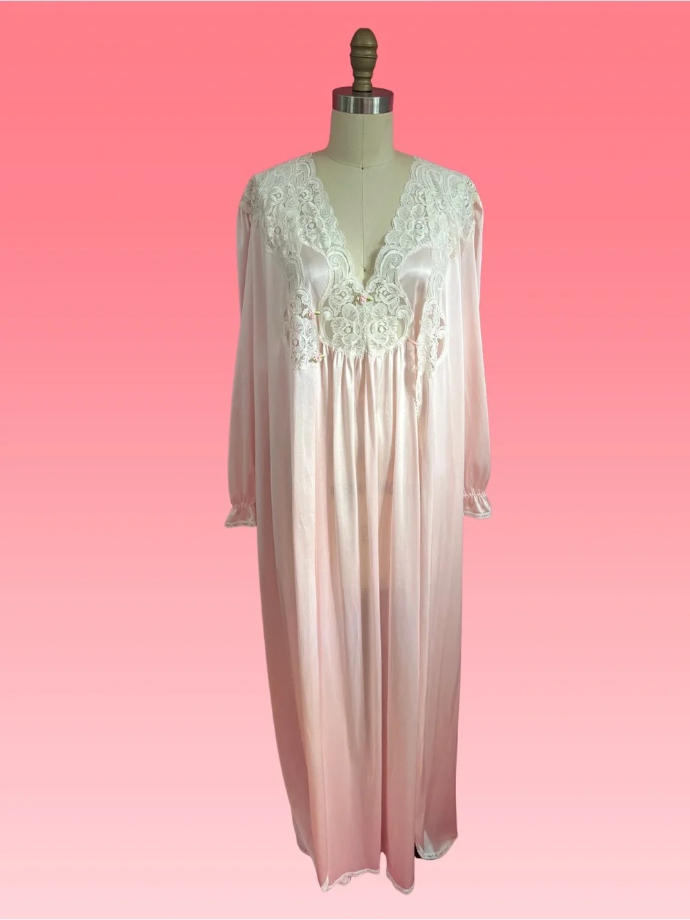 Vintage 70s/80s Coquette Vanity Fair Romantic Lace Adorned Rosette MATCHING SET